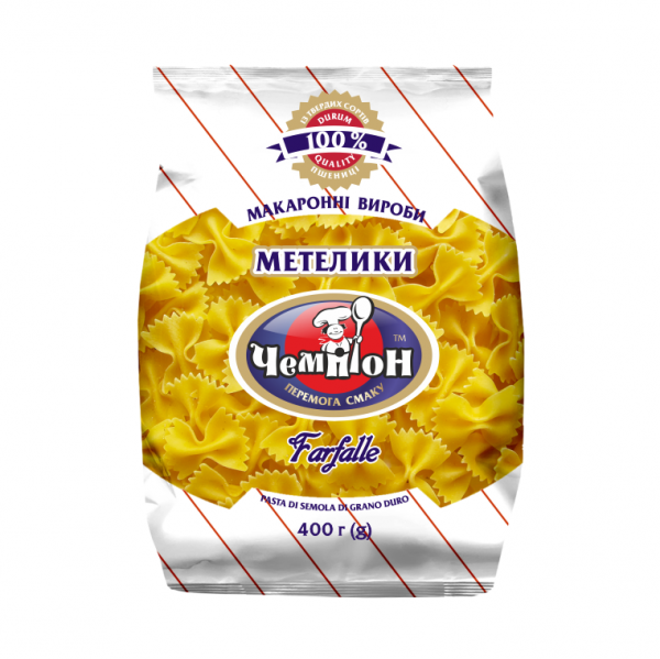 Макаронні вироби ЧЕМПІОН Метелики, 400 г